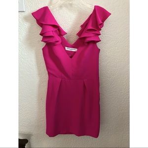 Amanda Uprichard Gimlet Dress in Hot Pink. Size XS /petite. From REVOLVE